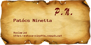 Patócs Ninetta névjegykártya